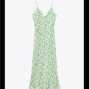 Zara Floral Midi Slip Dress